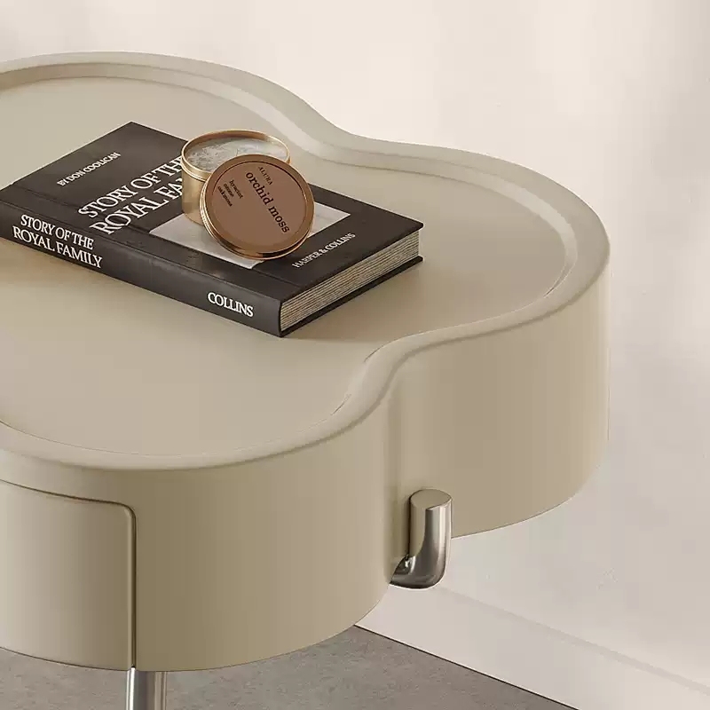 Patented design bedside table ultra-narrow edge cream style Italian minimalist bedroom