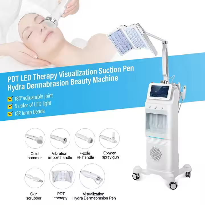 8 in 1 LED PDT Visual Suction Pen Hydra Dermabrasion Facial Machine with Skin Detection