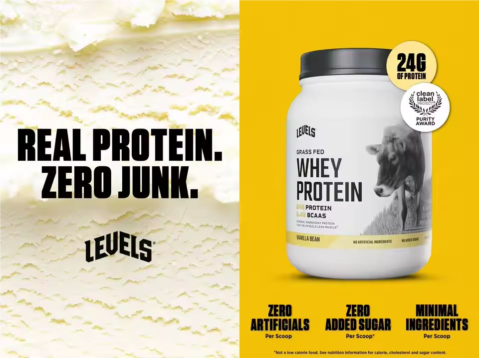 Grass Fed Whey Protein Powder, No Artificials