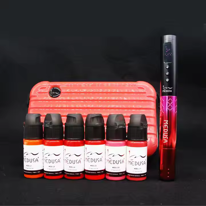 Wireless Rechargeable Professional MEDUSA Aluminum Permanent Makeup Machine PMU Machine Pen Gun for Body Art PMU Set