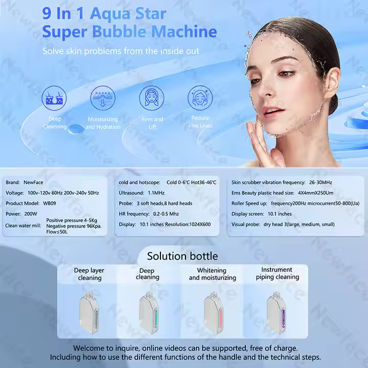 NewFace Professional Hydra Dermabrasion Equip Hidra Aqua Peel Acne Treat Wrinkle Removal Beauty Facial Spa 2024 Hydro Machine